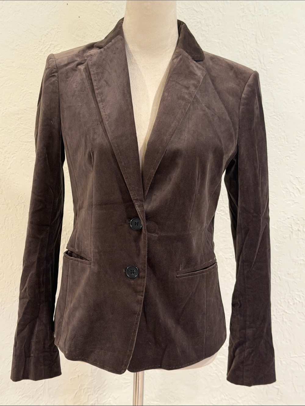 Ann Taylor Taupe Velvet Blazer size 4 EUC